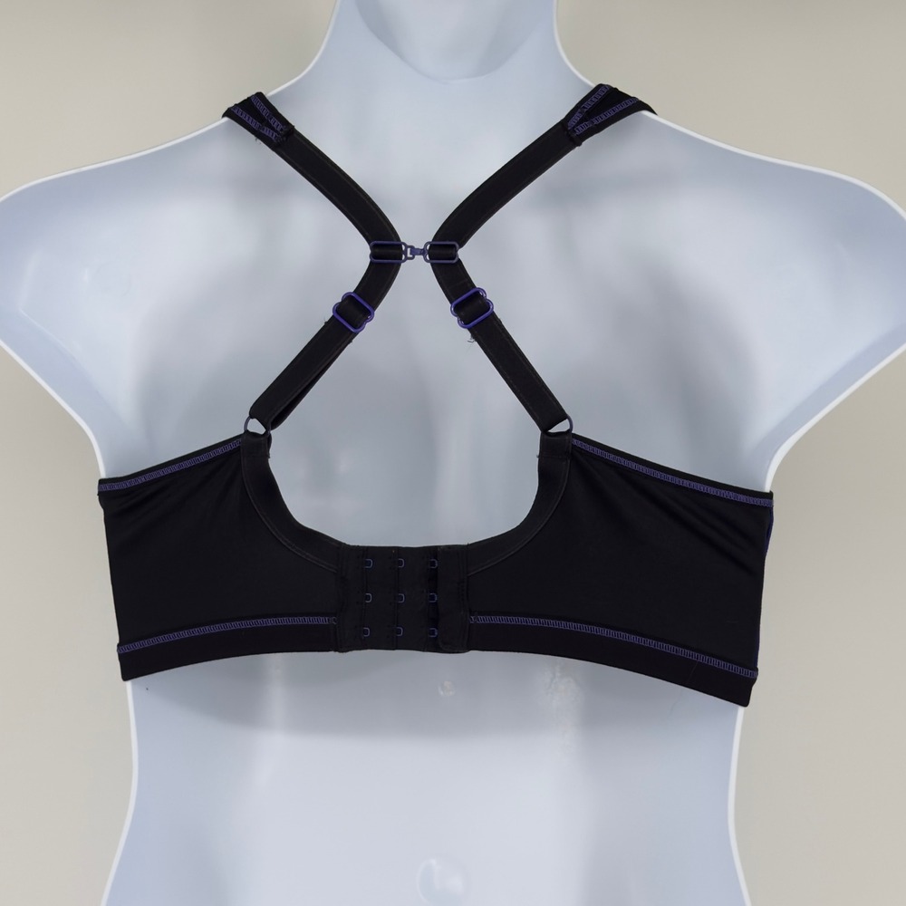 Freya Active Epic Molded Underwire Sports Bra Black Blue 36DDD High Impact - Picture 4 of 8
